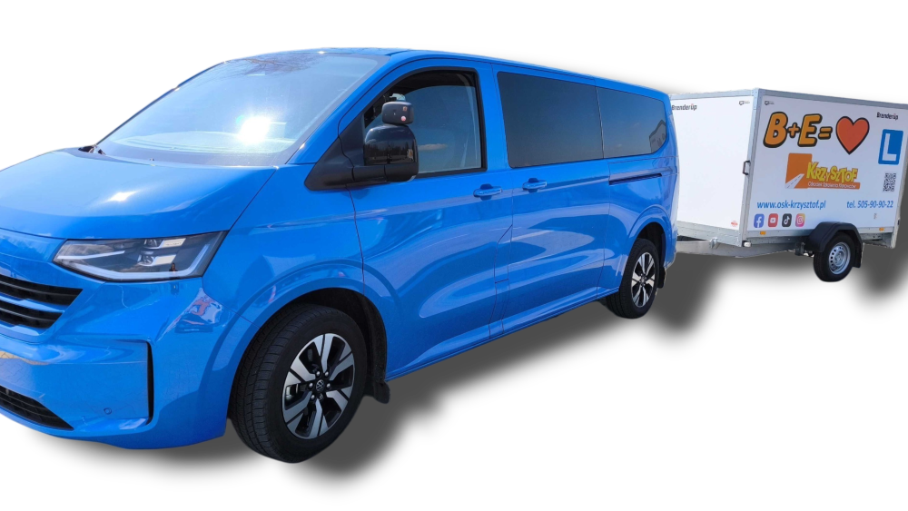 Nowy Volkswagen Caravelle automat z przyczepą nauka jazdy kat B+E OSK Krzysztof